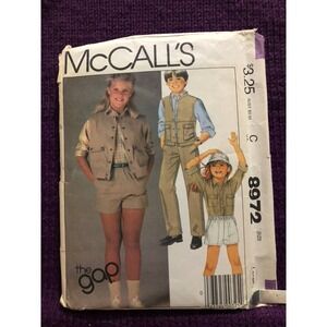 McCalls Sewing pattern8972 kids top vest shorts size L